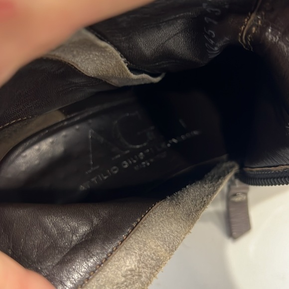 AGL Gray Double Zipper Low Heel Booties Size 8 - Picture 6 of 9